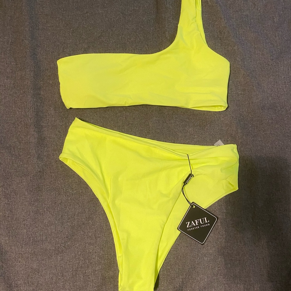 One shoulder Neon Bikini